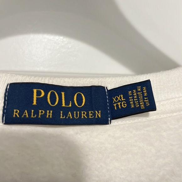 Red, white and blue crew neck sweatshirt with 1967 and 1987 flags. And hat - Picture 3 of 5